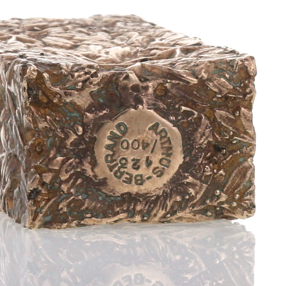 César, compression miniature "Palmes et étoiles" en bronze doré, signée et numérotée, de 1985