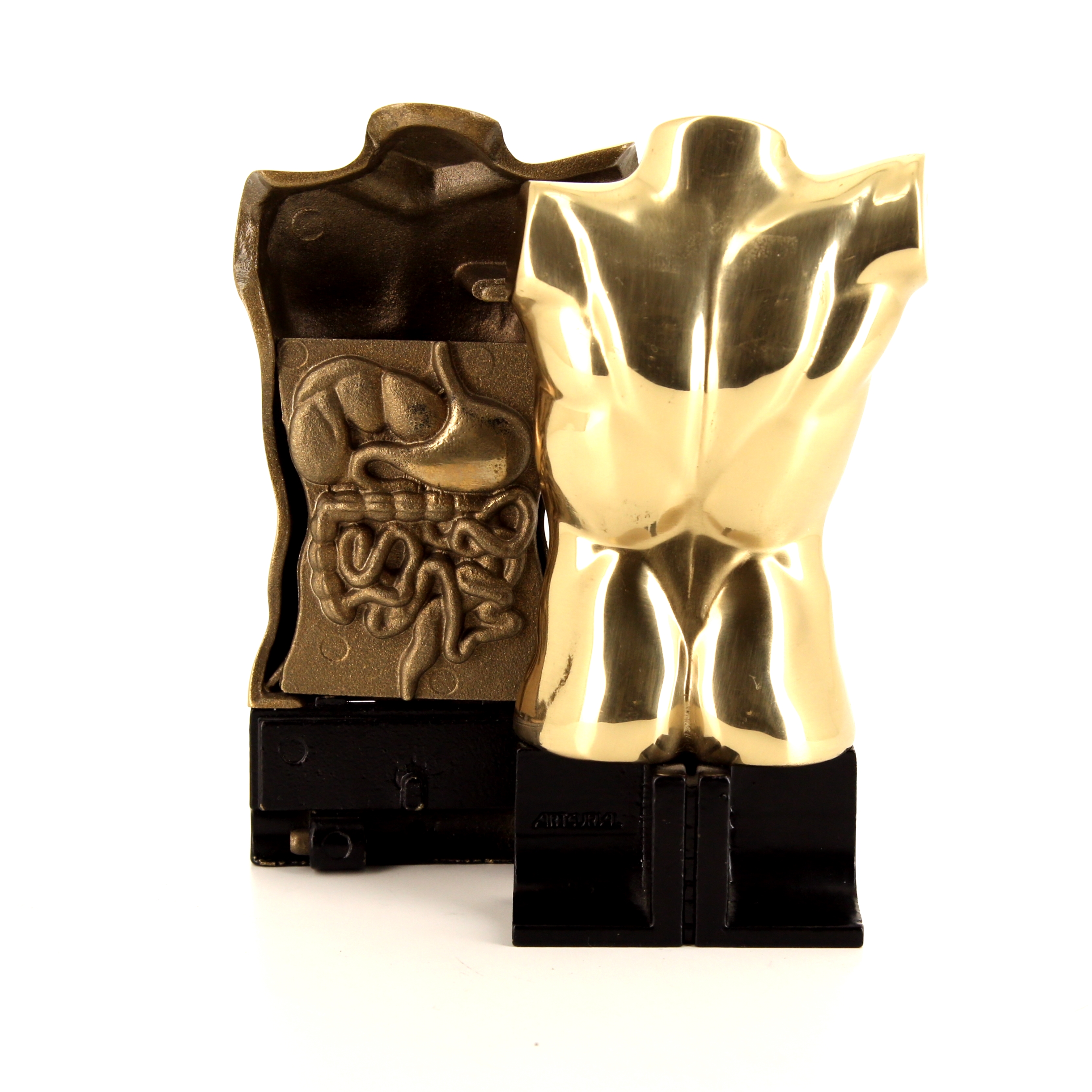 Miguel Berrocal, "Epigastric torso", in gilded and polished bronze, Artcurial edition, signed and numbered, from 1989 - Detail D1