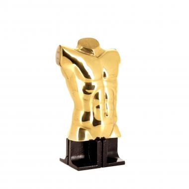 Miguel Berrocal, "Epigastric torso", in gilded and polished bronze, Artcurial edition, signed and numbered, from 1989