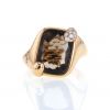 Pomellato Ritratto small model ring in pink gold,  smoked quartz and diamonds - 360 thumbnail