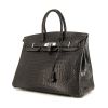 Hermes Birkin 35 cm handbag in grey Graphite porosus crocodile - 00pp thumbnail
