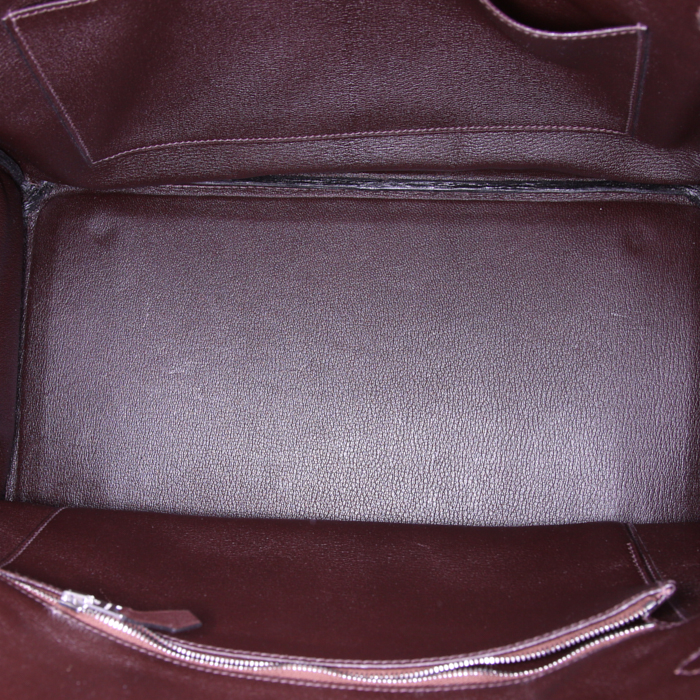 Bolso de mano Hermes Birkin 35 cm en cocodrilo porosus marrón - Detail D2