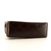 Bolso bandolera Chanel Mini Timeless en cuero acolchado marrón y junco negro - Detail D4 thumbnail