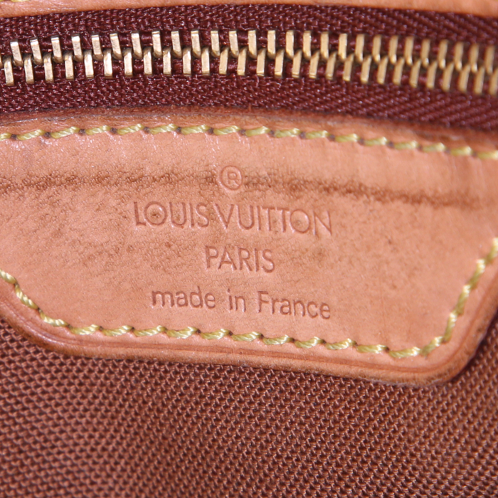 Borsa a tracolla Louis Vuitton Bastille in tela monogram marrone e pelle naturale - Detail D3