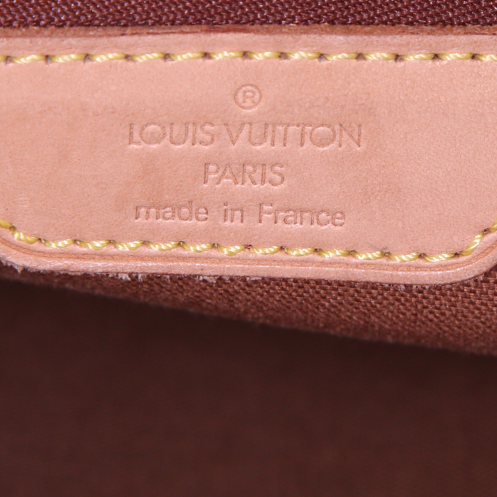 Borsa a tracolla Louis Vuitton Bastille in tela monogram marrone e pelle naturale - Detail D3