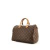 Borsa Louis Vuitton Speedy 35 in tela monogram marrone e pelle naturale - 00pp thumbnail