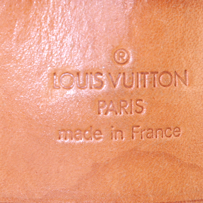 Louis Vuitton Alize travel bag in brown monogram canvas and natural leather - Detail D3