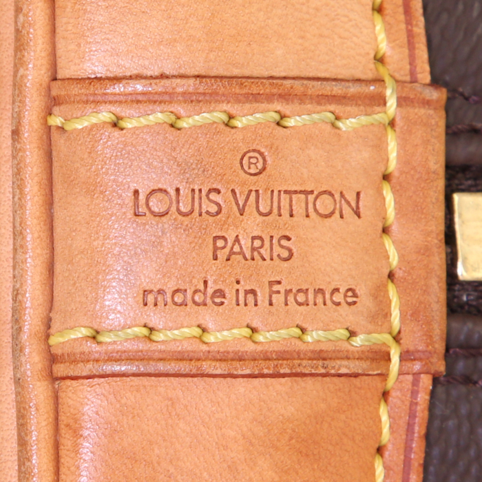Bolso de mano Louis Vuitton Alma en lona Monogram marrón y cuero natural - Detail D3