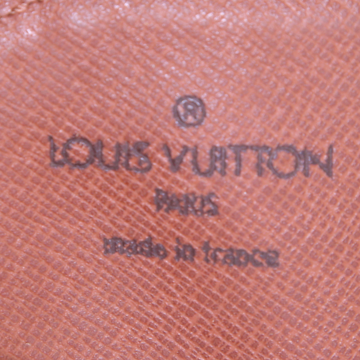 Louis Vuitton Cartouchiére large model shoulder bag in brown monogram canvas and natural leather - Detail D3