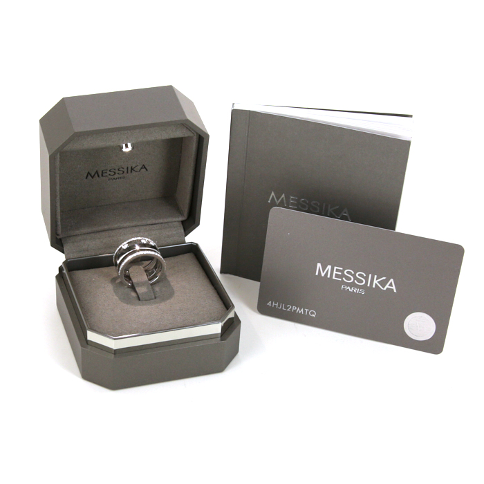 Anello Messika Move Romane in oro bianco e diamanti - Detail D2