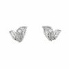 Vintage 1950's earrings in platinium and diamonds - 360 thumbnail
