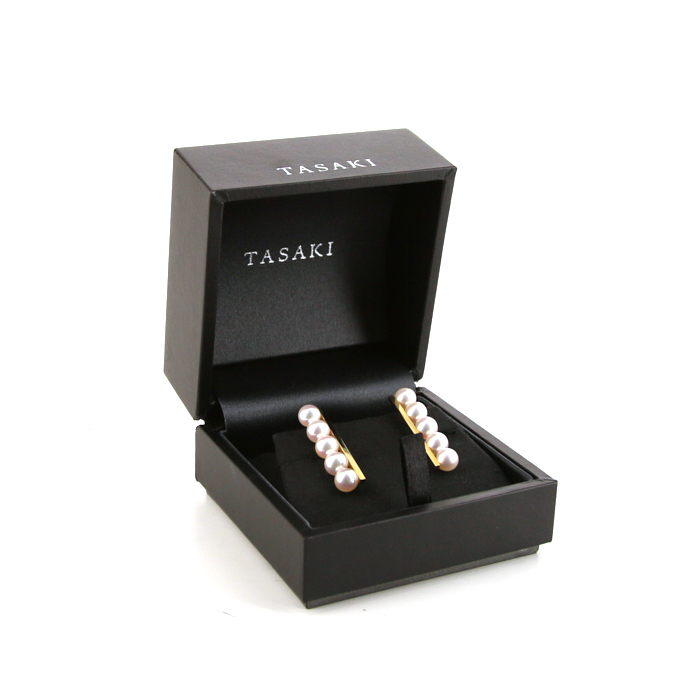 Paire de boucles d'oreilles Tasaki Balance Plus en or jaune et perles Akoya - Detail D2
