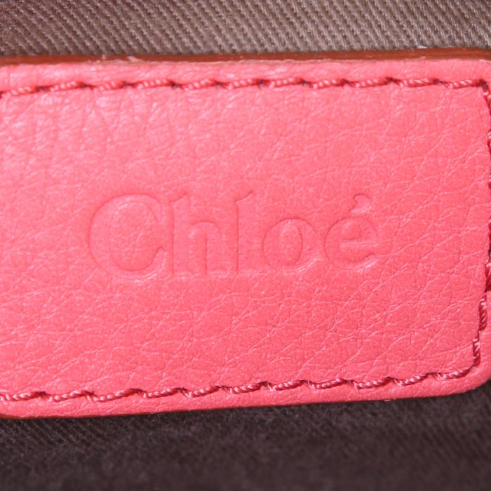 Bolso bandolera Chloé Marcie modelo grande en cuero granulado rojo - Detail D3
