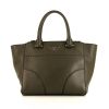 Prada handbag in khaki leather - 360 thumbnail