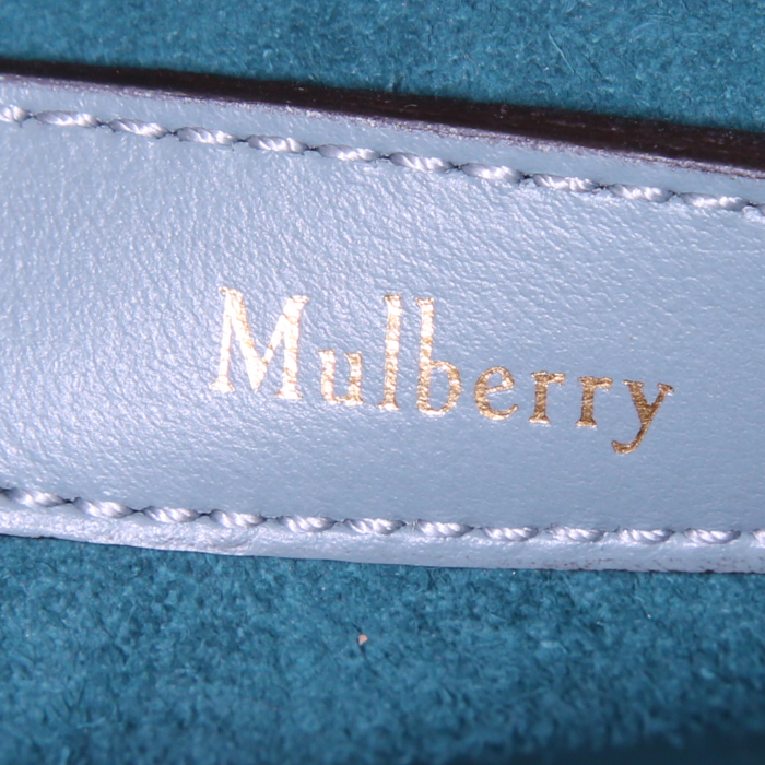 Sac bandoulière Mulberry Bayswater en cuir tricolore bleu rouge et rose - Detail D4