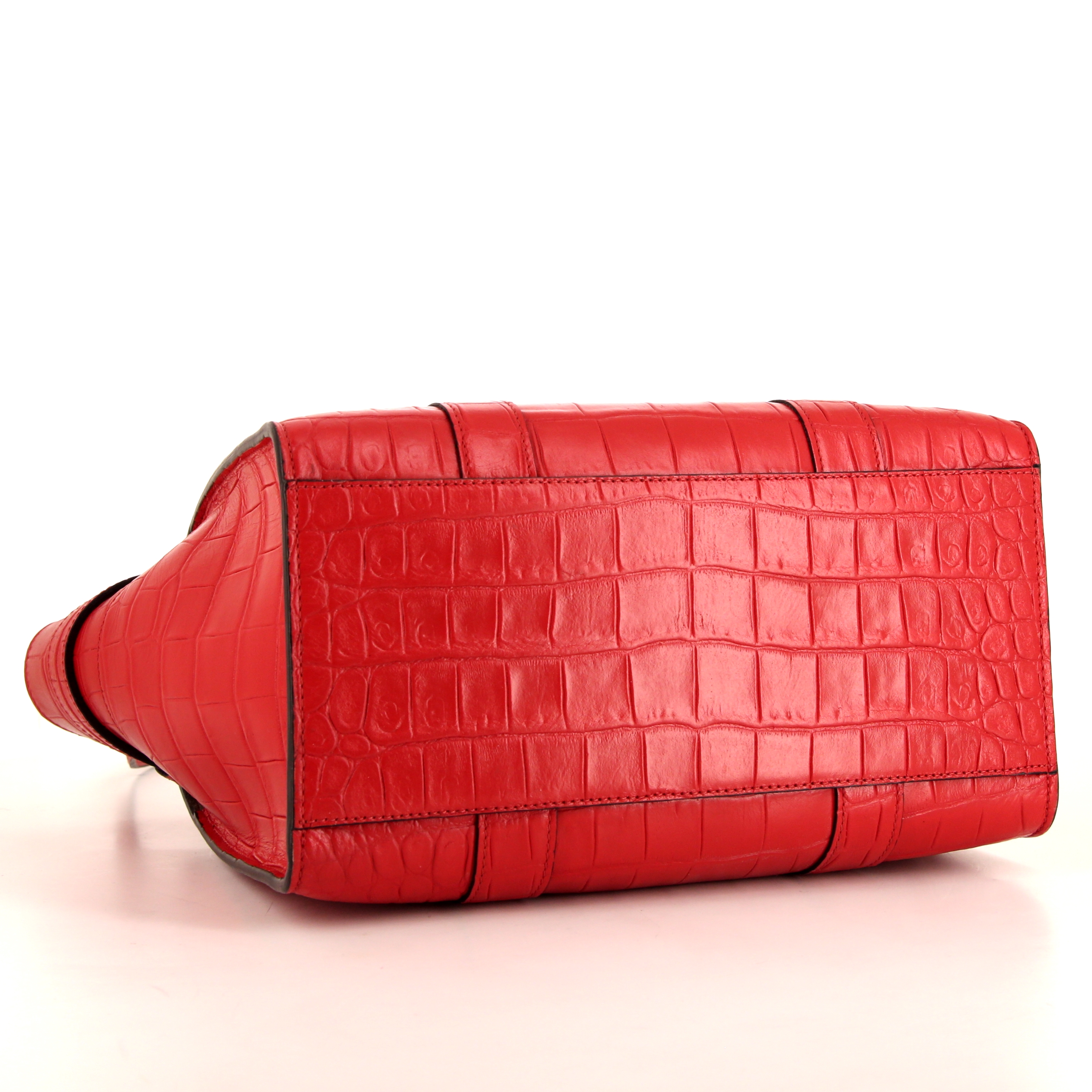 Sac bandoulière Mulberry Bayswater en cuir rouge - Detail D5