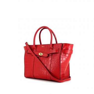 Borsa a tracolla Mulberry Bayswater in pelle rossa simil coccodrillo