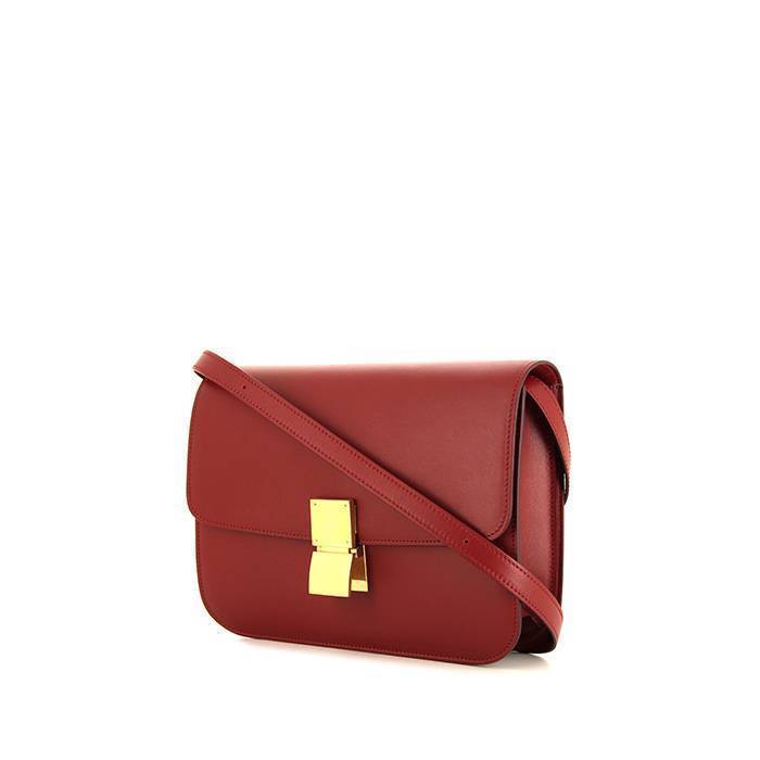 Céline Classic Box shoulder bag in red box leather - 00pp