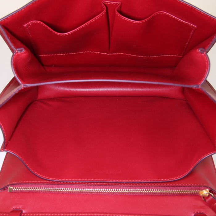 Sac bandoulière Céline Classic Box en cuir box rouge - Detail D2