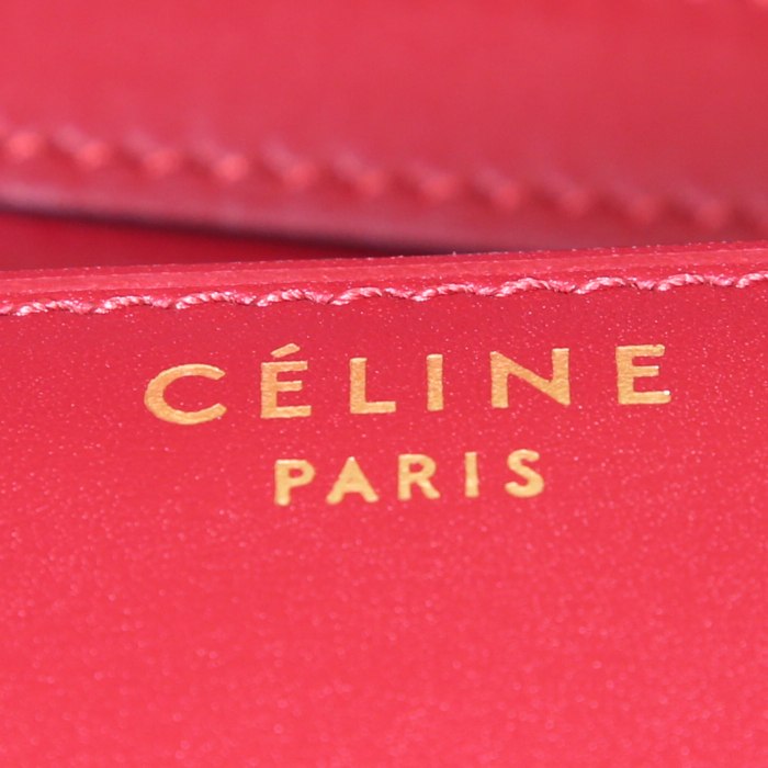 Sac bandoulière Céline Classic Box en cuir box rouge - Detail D3