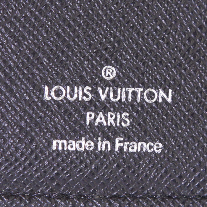 Portefeuille Louis Vuitton James en toile damier graphite et cuir noir - Detail D2