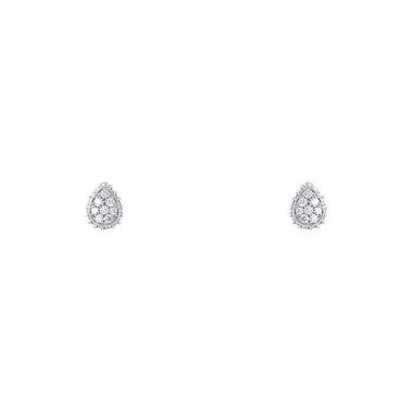 Paire de puces d'oreilles Boucheron Serpent Bohème XS en or blanc et diamants