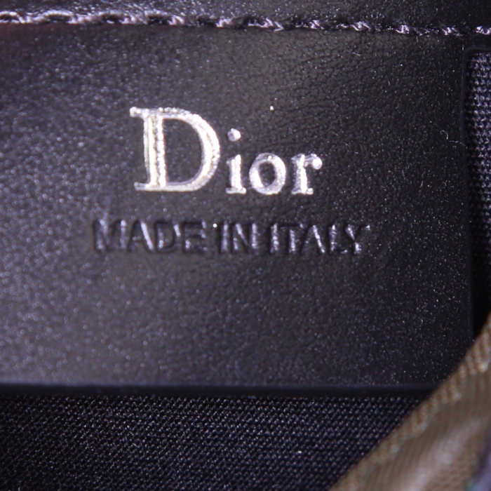 Dior Motion backpack in khaki canvas and black leather - Detail D3