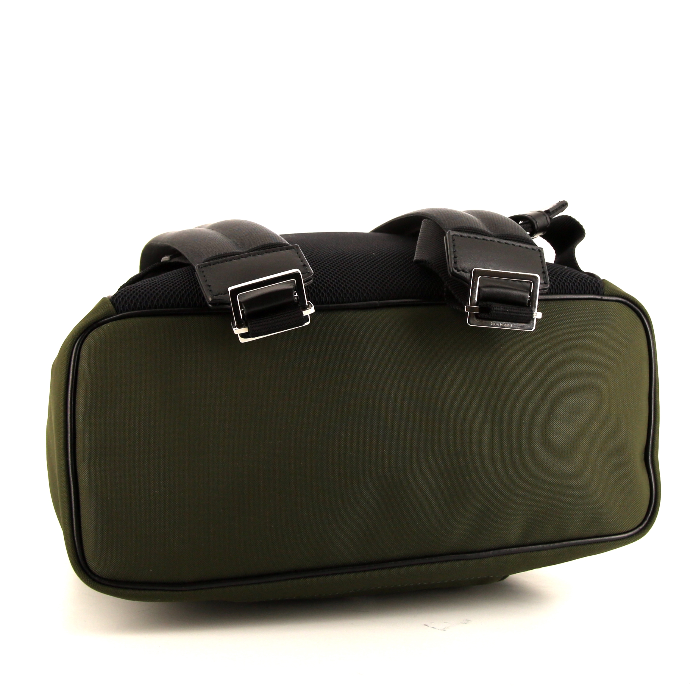 Dior Motion backpack in khaki canvas and black leather - Detail D4
