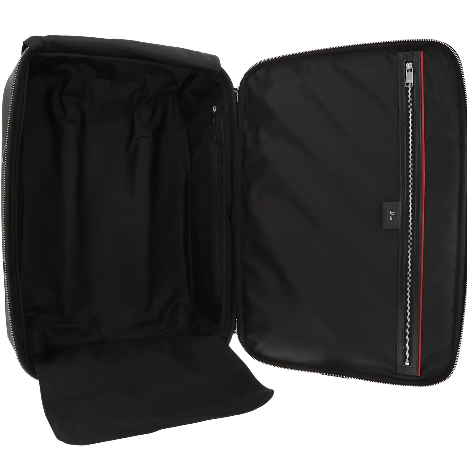 Dior  Trolley suitcase  in grey monogram canvas  and black leather - Detail D4