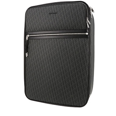 Dior  Trolley suitcase  in grey monogram canvas  and black leather