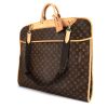 Porta abiti Louis Vuitton in tela monogram marrone e pelle naturale - 00pp thumbnail
