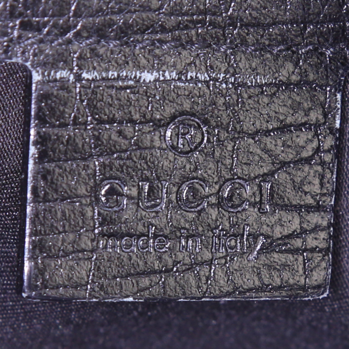 Gucci Mors handbag in black monogram canvas and black leather - Detail D3