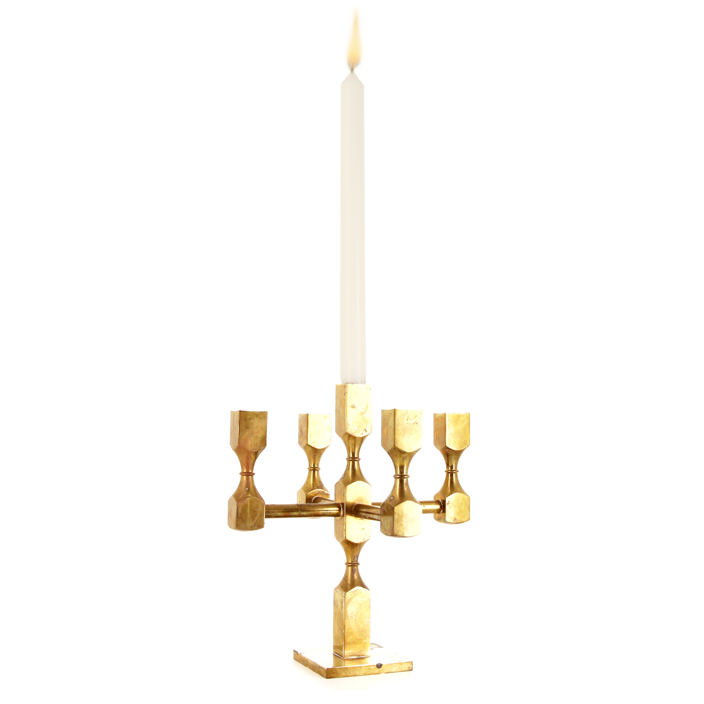 Bernt Karlsson, set of three brass candlesticks edited by Gusum Metallslöjd, from 1991 - Detail D1