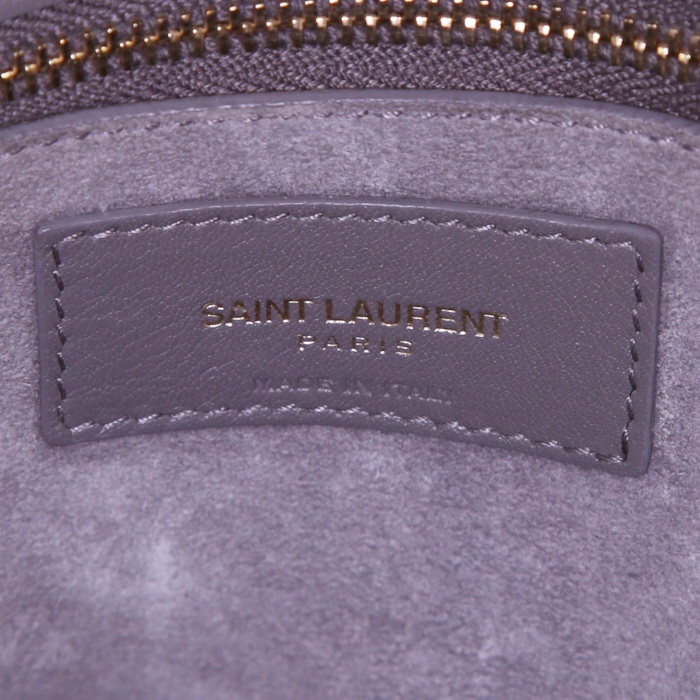 Sac à main Saint Laurent Sac de jour grand modèle en cuir taupe - Detail D4