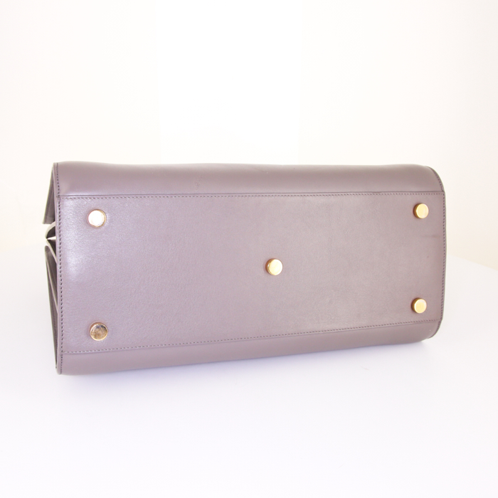 Saint Laurent Sac de jour large model handbag in taupe leather - Detail D5
