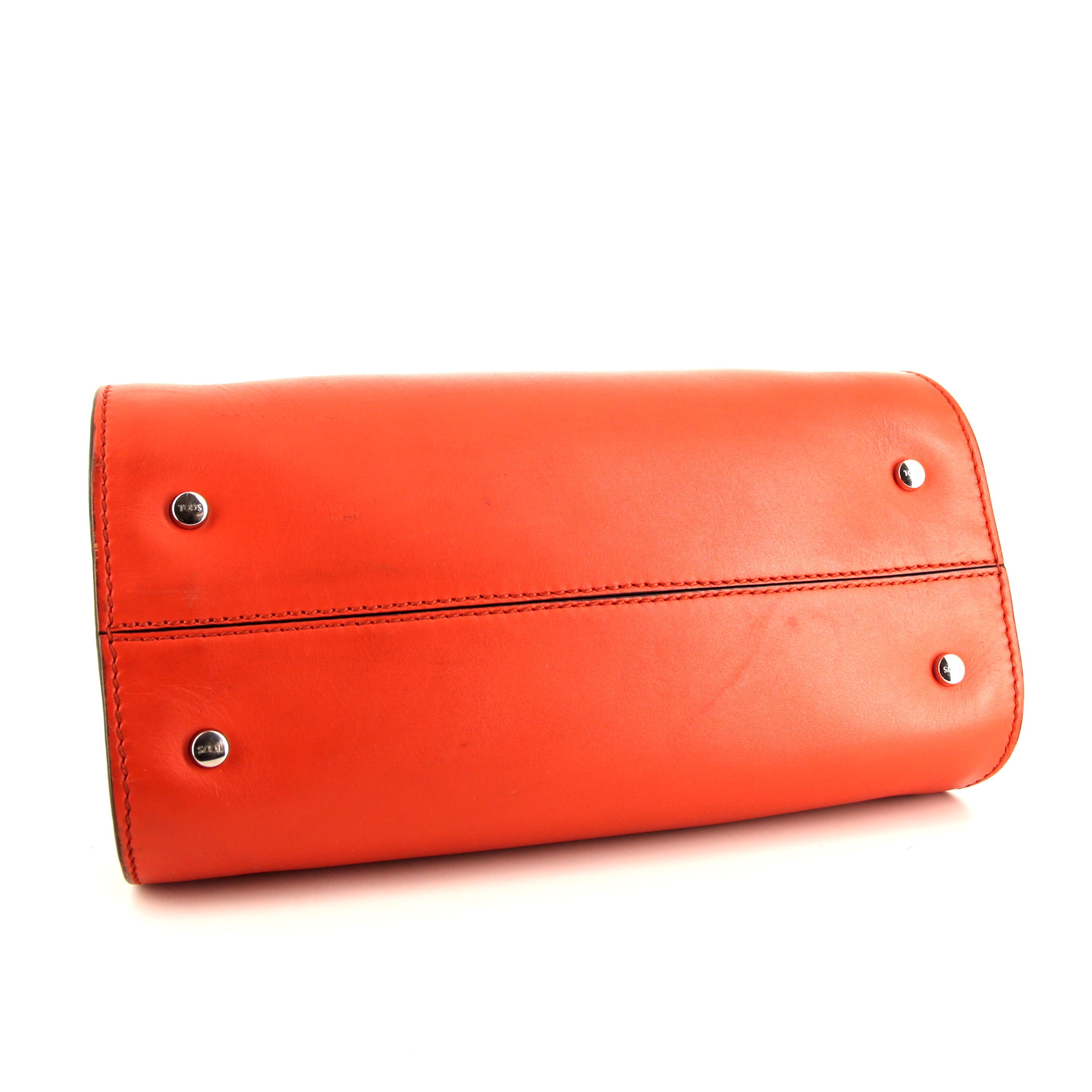 Sac à main Tod's en cuir orange - Detail D5