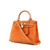 Hermes Kelly 25 cm handbag in orange doblis calfskin - 00pp thumbnail