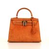 Hermes Kelly 25 cm handbag in orange doblis calfskin - 360 thumbnail