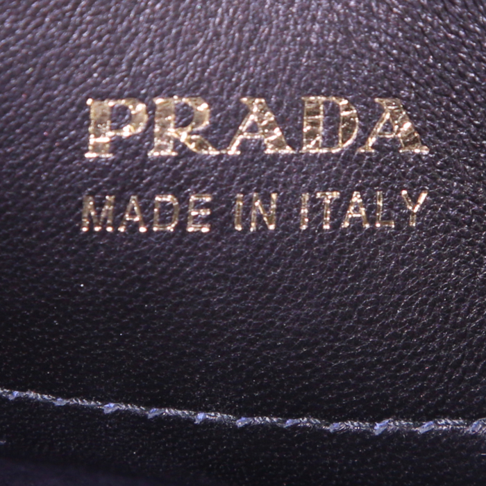 Prada Double large model handbag in blue leather saffiano - Detail D4