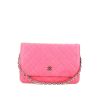 Chanel Wallet on Chain shoulder bag in pink quilted grained leather - 360 thumbnail