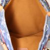 Shopping bag Louis Vuitton in tela denim monogram blu e pelle naturale - Detail D2 thumbnail