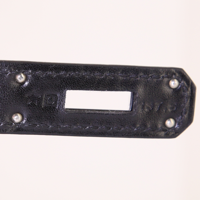 Borsa Hermes Birkin 35 cm in pelle box nera - Detail D4