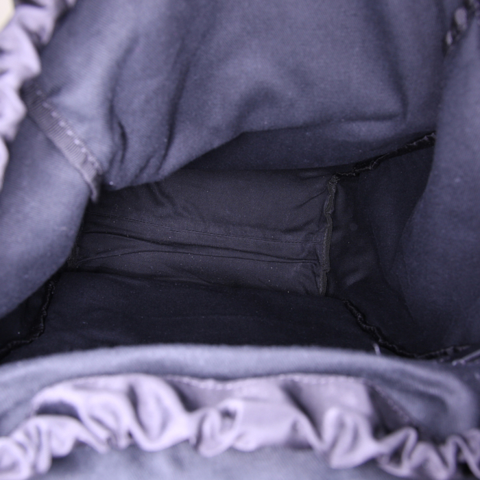 Mochila Givenchy en lona negra y cuero blanco - Detail D3