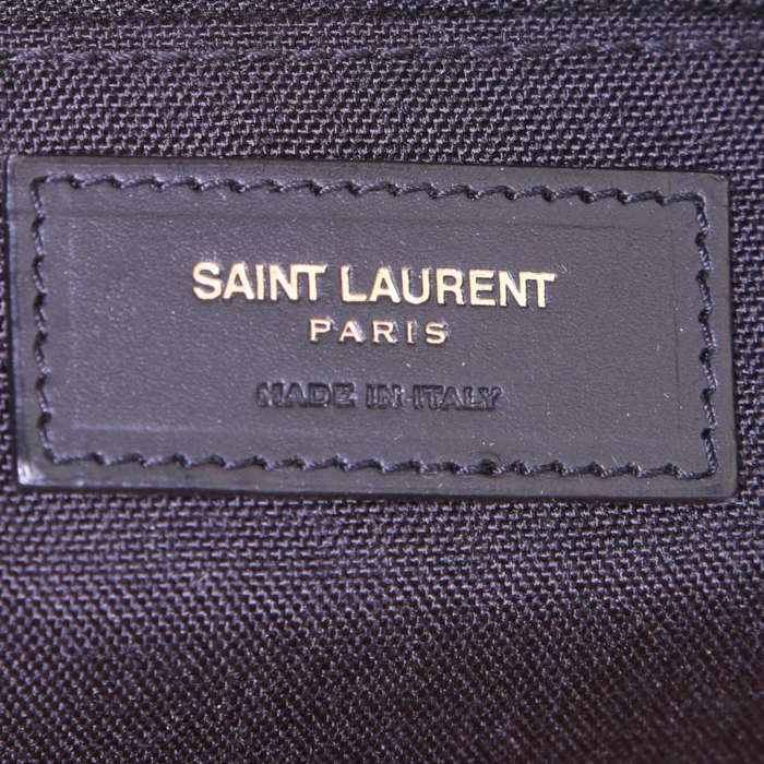 Mochila Saint Laurent City en lona naranja, amarilla y negra y cuero negro - Detail D3