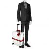 Rimowa Check-In Edition Limitée rigid suitcase in silver aluminium and red leather - Detail D1 thumbnail