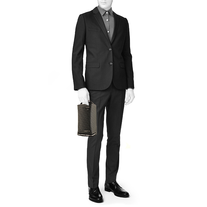 Dior toilet set in grey monogram canvas and black leather - Detail D1