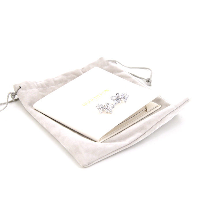 Orecchini Boucheron Lierre de Paris in oro bianco e diamanti - Detail D2