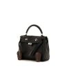 Hermès Quelle Idole handbag in black and brown Swift leather - 00pp thumbnail