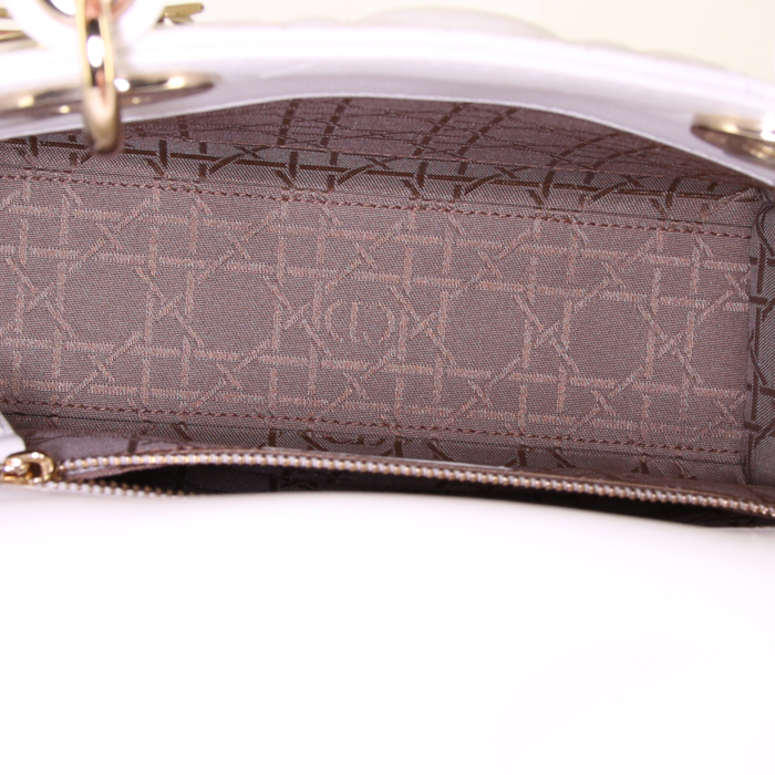 Dior Lady Dior My ABCDIOR handbag in white leather cannage - Detail D3