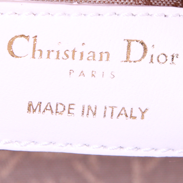 Dior Lady Dior My ABCDIOR handbag in white leather cannage - Detail D4